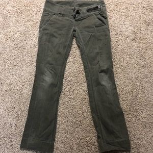 Women’s Diesel Dark Green Slacks 26 w/ Zip Pocket